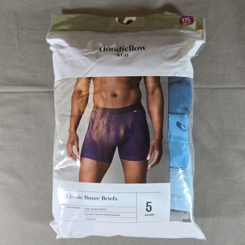 Goodfellow & Co - Classic Boxer Brief, XXL, tag free, soft, stretch - 5 Pairs